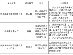 宿州13处重大火灾隐患名单！市政府挂牌挂牌督办整改！