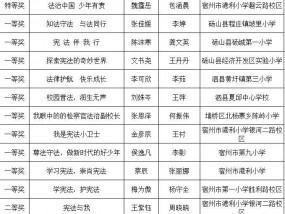 关于2023年全市中小学学宪法征文活动拟获奖结果的公示