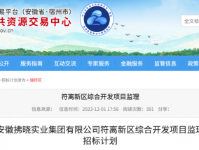 符离新区综合开发项目提上日程！招标计划投资金额7000万元！