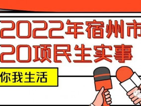 定了！2022年，宿州将完成这些民生工程目标！